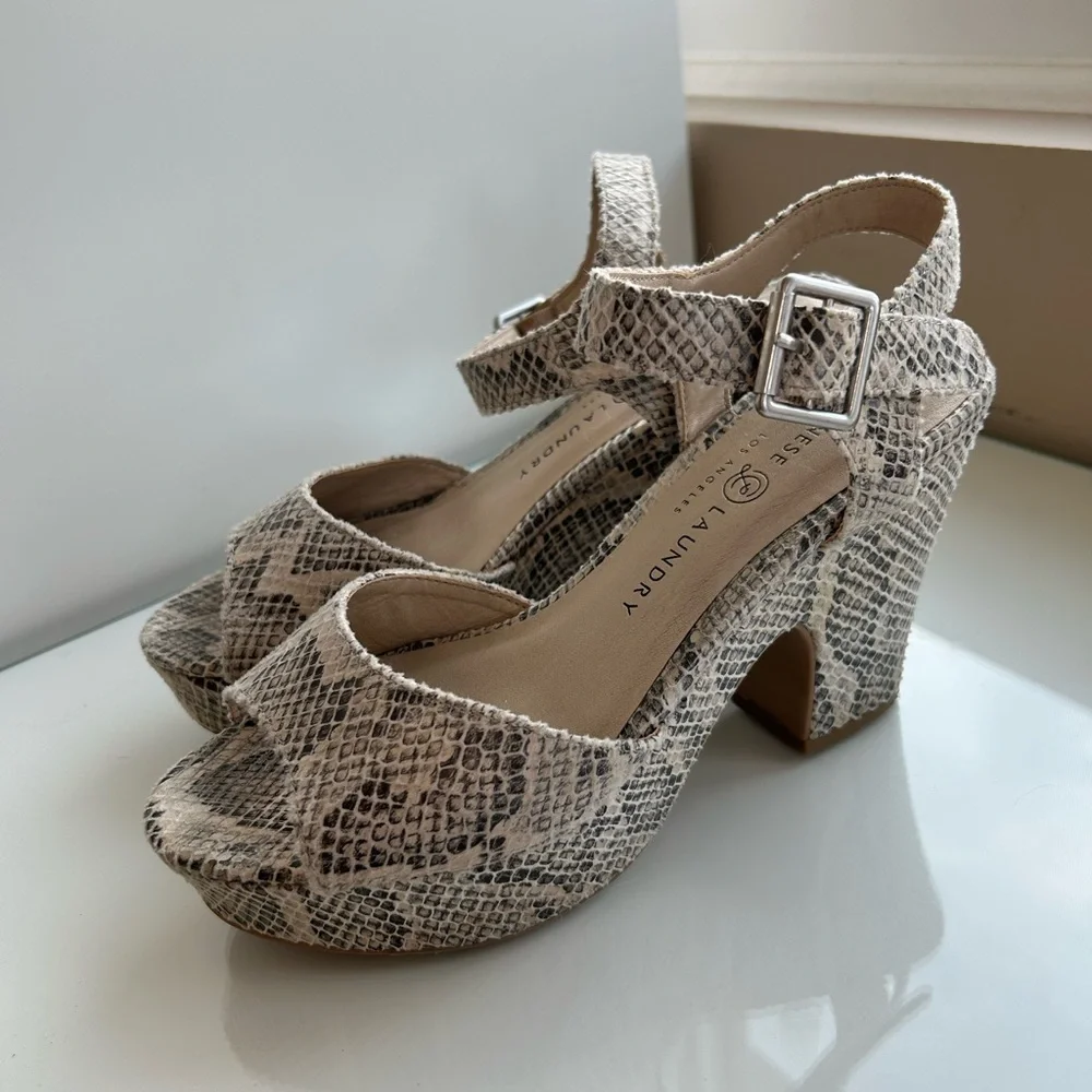 Chinese Laundry Snake Print Platform Heels